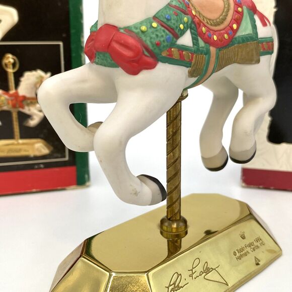 3 Hallmark Keepsake Tobin Fraley Carousel Horse Christmas Ornaments '92 '93 '94 - Picture 6 of 10